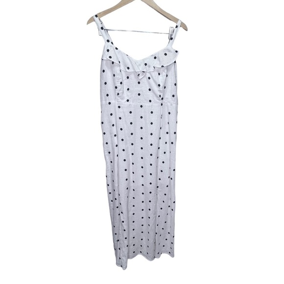 Old Navy Linen Ruffle Polka Dot Maxi Dress Size Large NWT - Picture 3 of 10